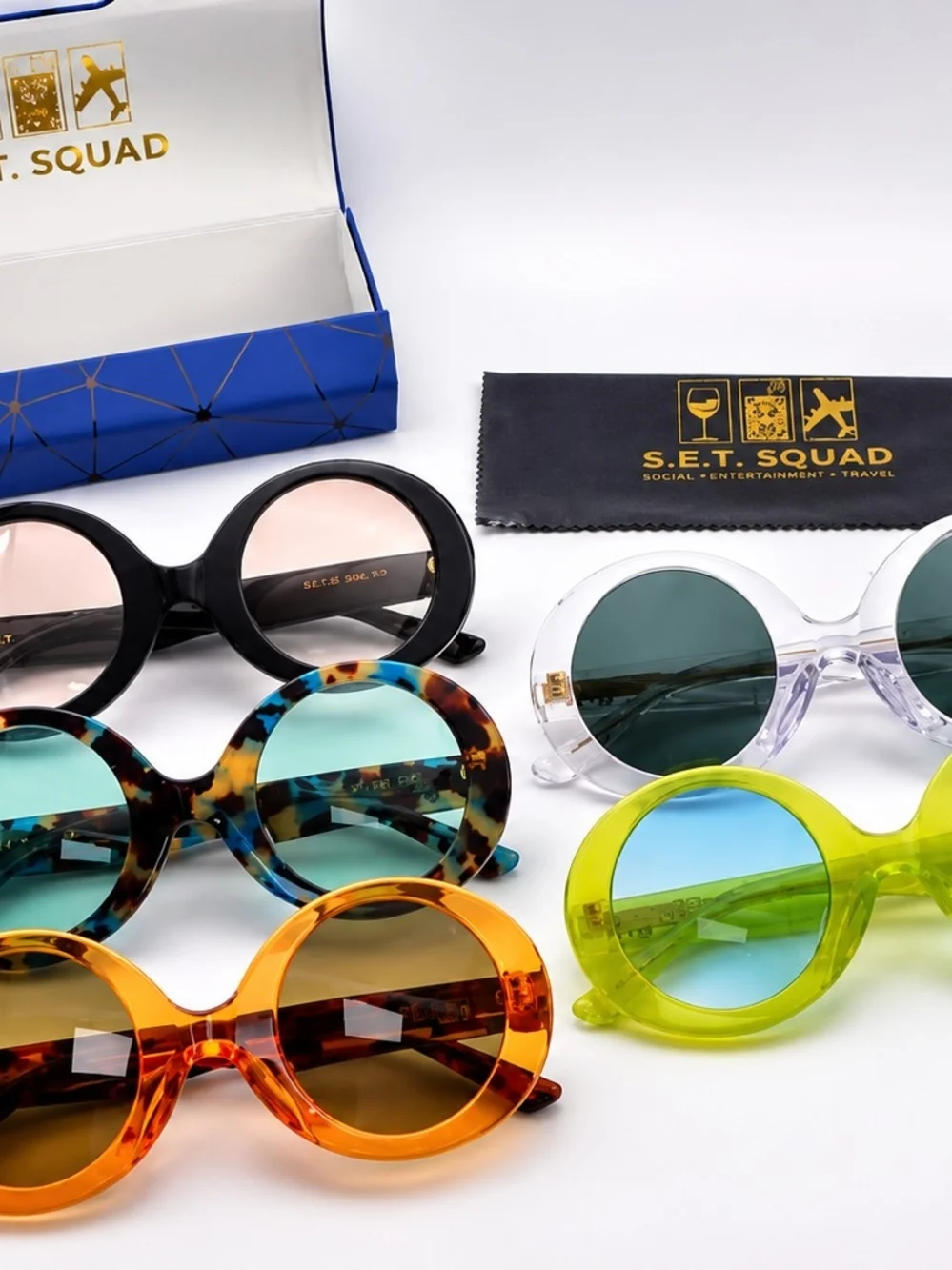 S.E.T. Squad x EENY Orange J'Sol Round Sunglasses